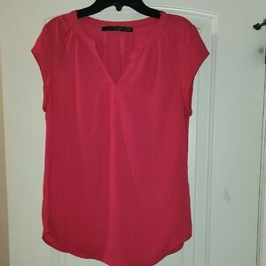 Women’s Short Sleeve V-Neck Blouse - Pink